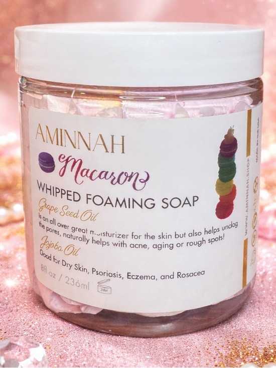 Aminnah Other - AMINNAH Macaron Whipped Foaming Soap Pink Bath Body Shea Jojoba Spa Gift